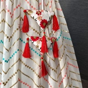 White Georgette lehenga Choli